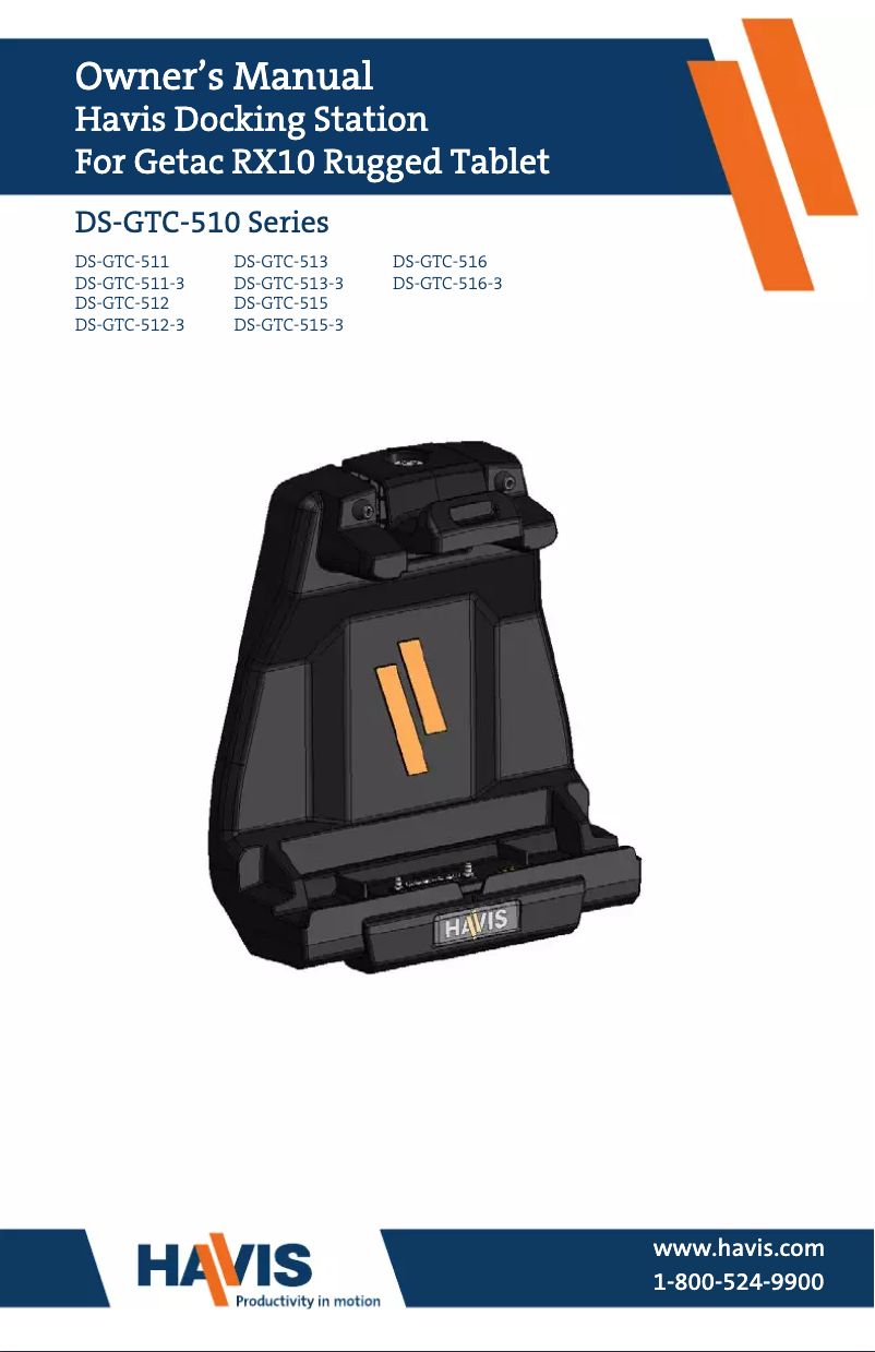 Page 1 of the manual User Manual Havis DS-GTC-517-3