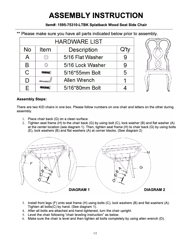 Page 1 of the manual User Manual Hooker 1595-75310A-WH