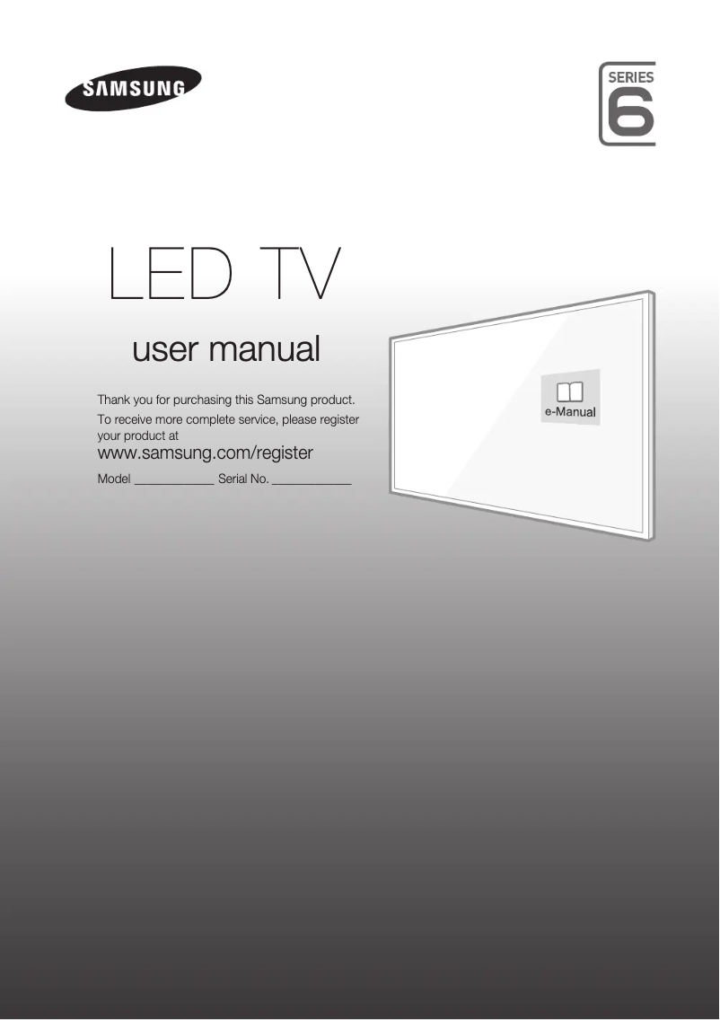 First page image of the manual for UA60J6200AR