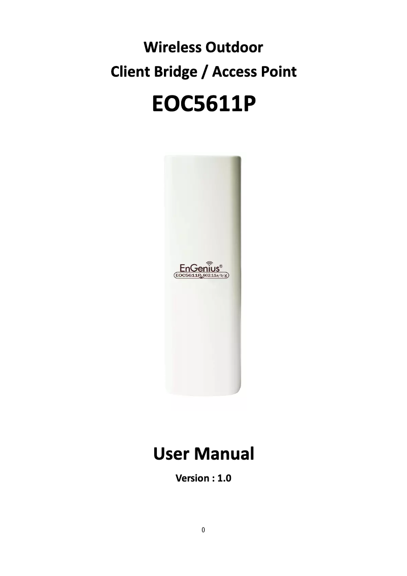 First page image of the manual for EOC5611P