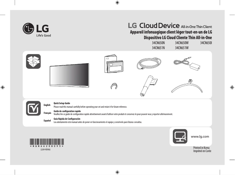First page image of the manual for UltraWide 34CN650W