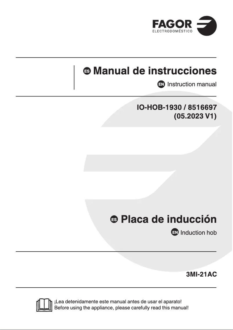 Page 1 of the manual User Manual Fagor 3MI-21AC