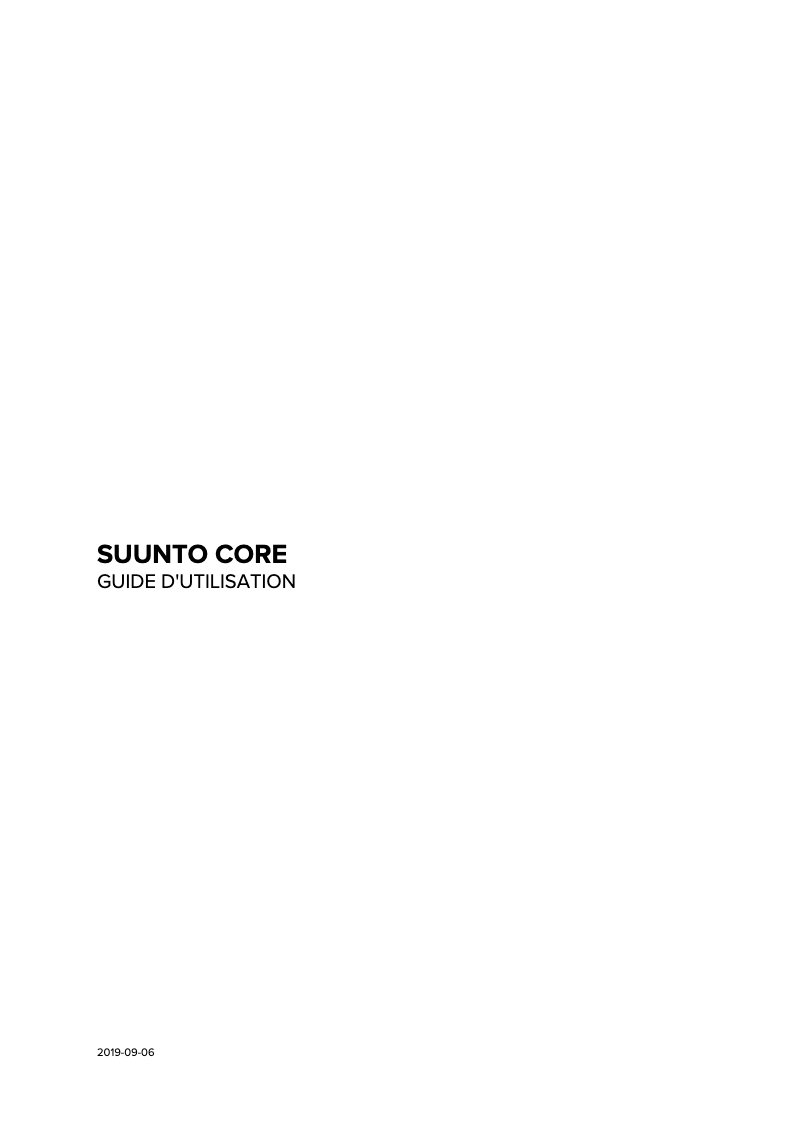 Page 1 of the manual User Manual Suunto Core All