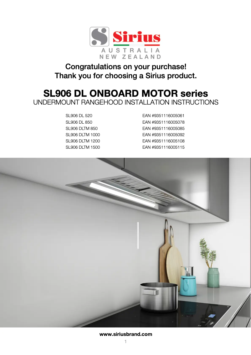 Page 1 of the manual User Manual Sirius SL906DLTM100