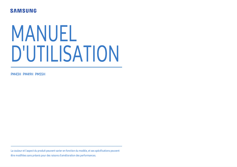 Page 1 of the manual User Manual Samsung LH43PMHPBGC