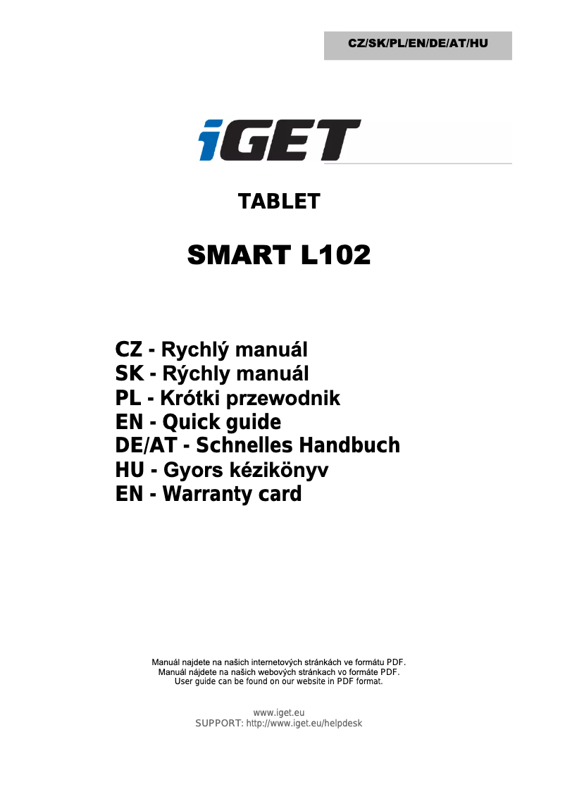 Page 1 of the manual User Manual iGET L102