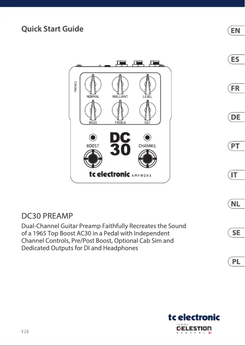 First page image of the manual for DC30