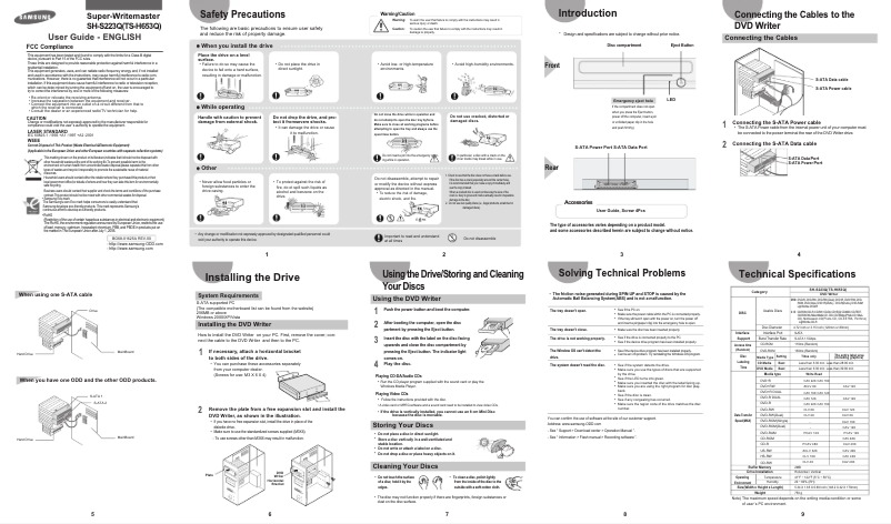 Page 1 of the manual User Manual Samsung SH-S223L