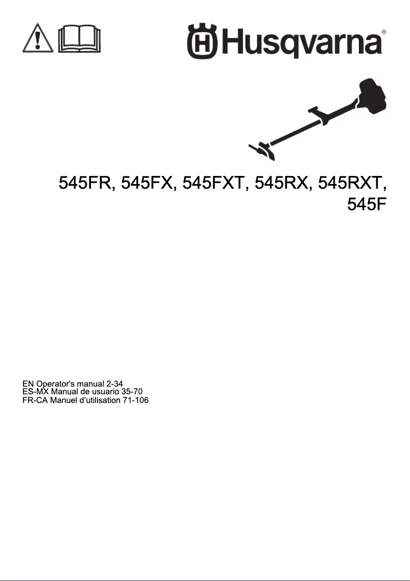 First page image of the manual for 545F