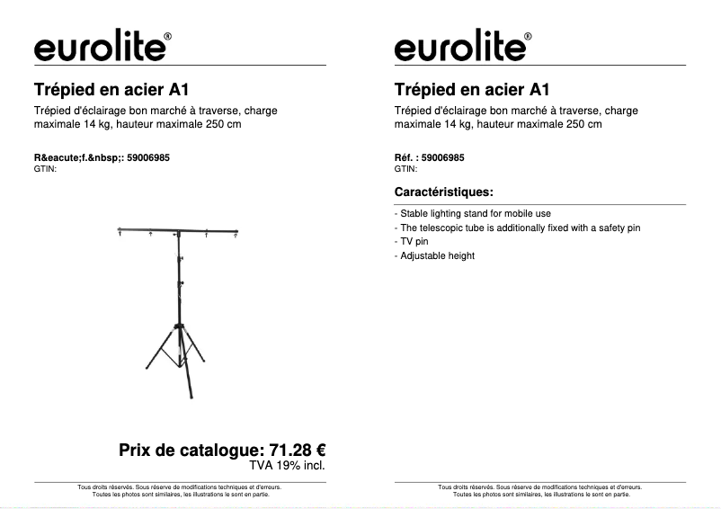 First page image of the manual for A1