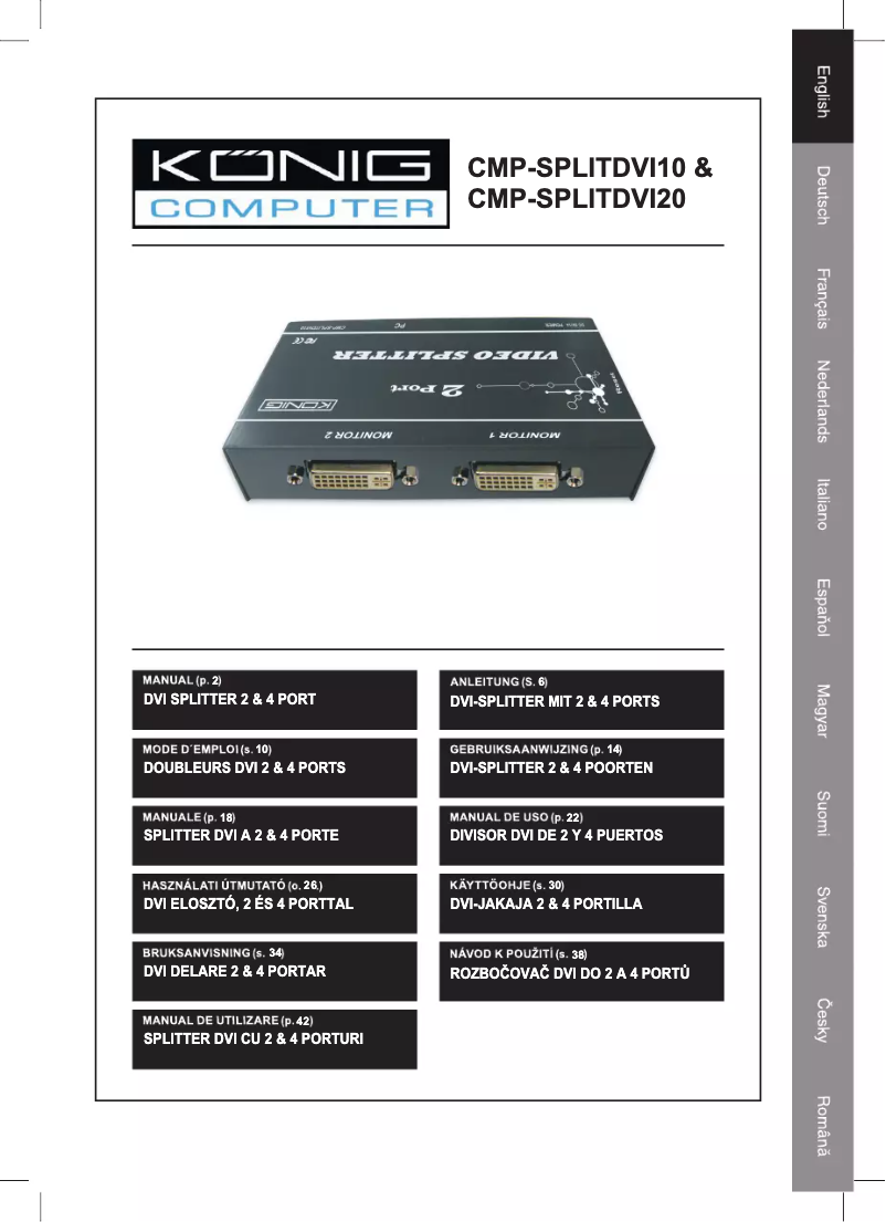 First page image of the manual for CMP-SPLITDVI10