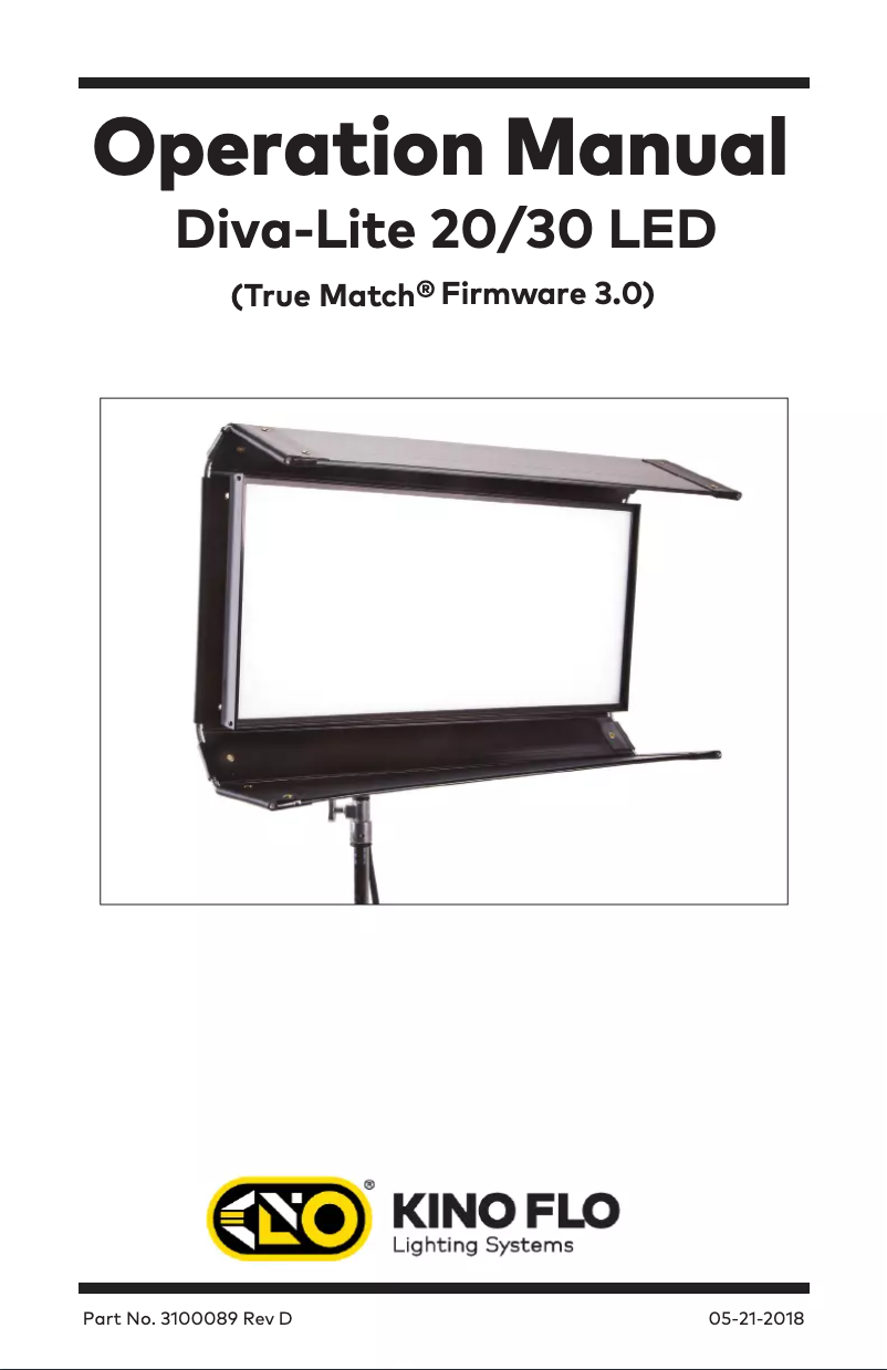 Page 1 of the manual User Manual Kino Flo Diva-Lite 20 LED