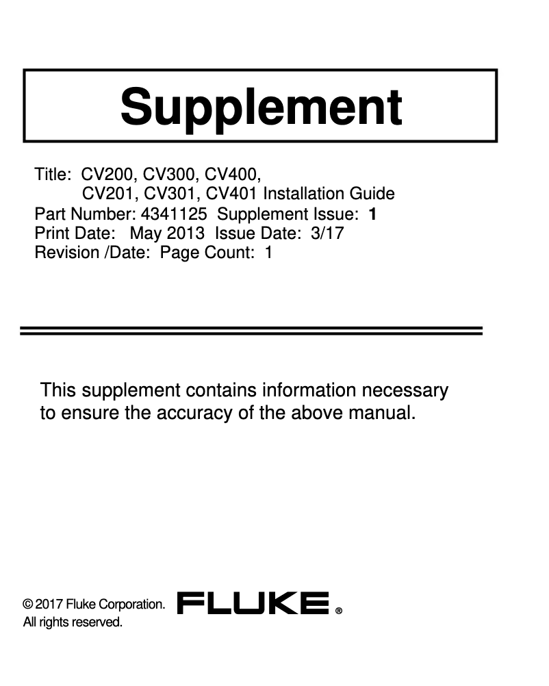 First page image of the manual for ClirVu CV400