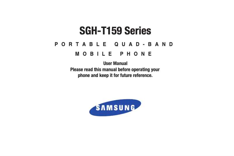 Page 1 of the manual User Manual Samsung SGH-T159