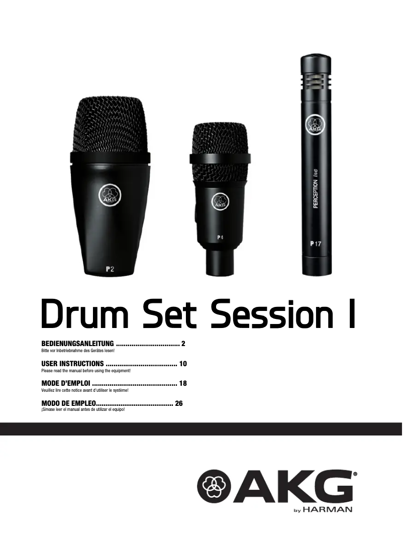 First page image of the manual for Drum Set Session I