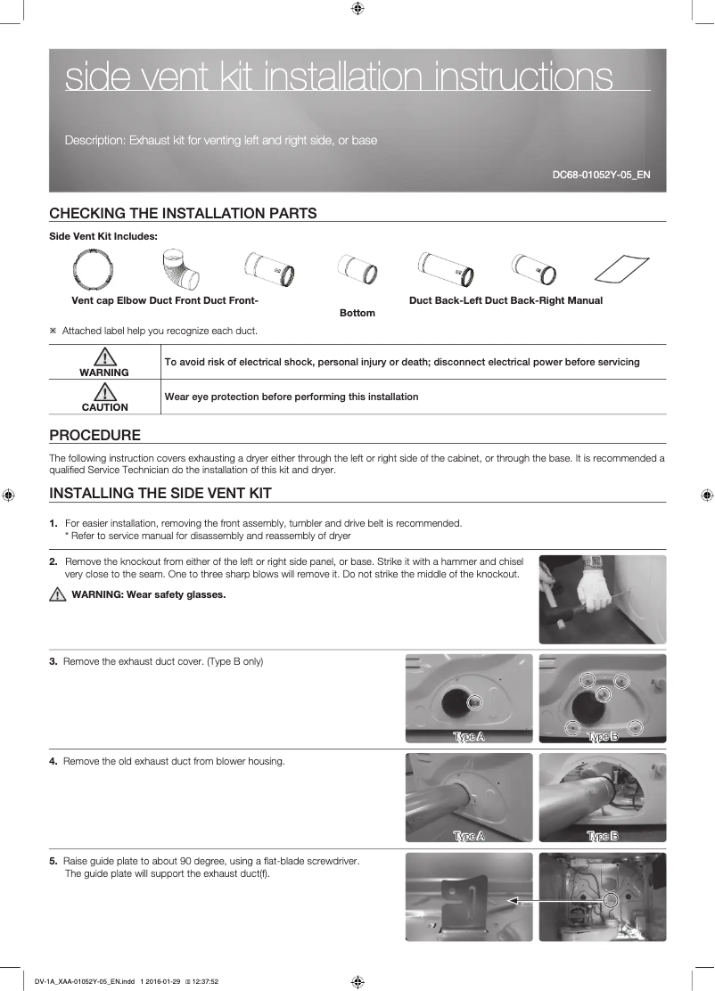 Page 1 of the manual User Manual Samsung DV-2A