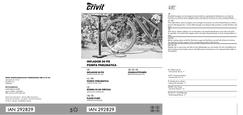 First page image of the manual for IAN 292829