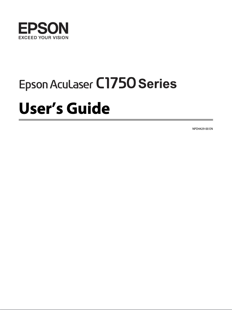 Page 1 of the manual Instruction Manual Epson AcuLaser C1750