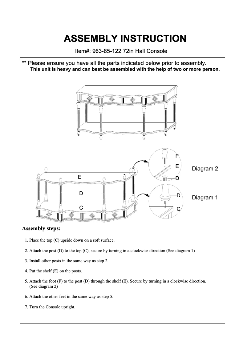 First page image of the manual for 963-85-122
