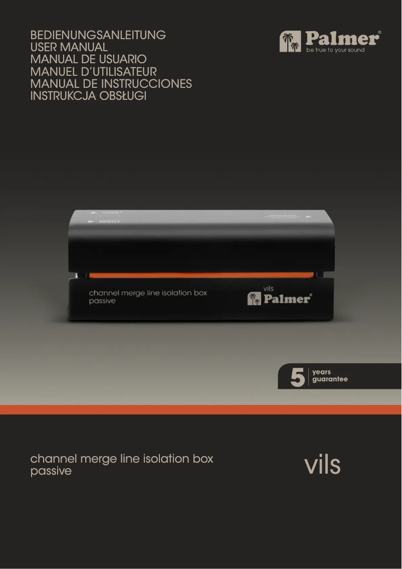 Page 1 of the manual User Manual Palmer Vils