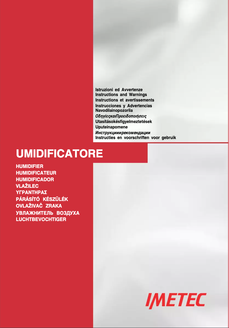 Page 1 of the manual User Manual Imetec 5400