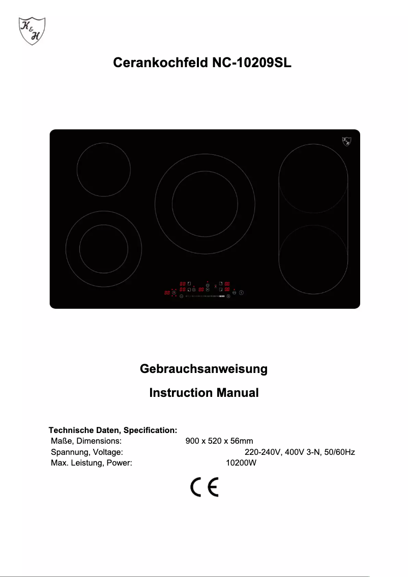 Page 1 of the manual User Manual K&H NC-10209SL