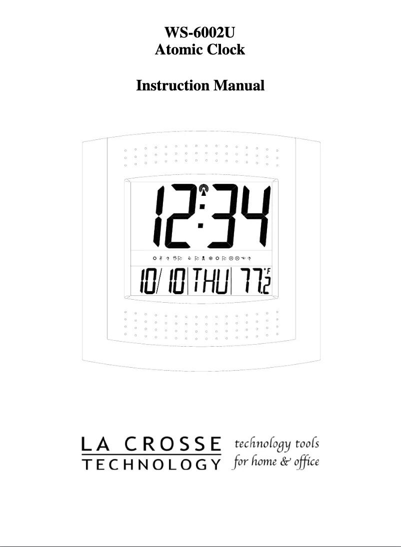 Page 1 of the manual User Manual La Crosse Technology WS-6002U-A