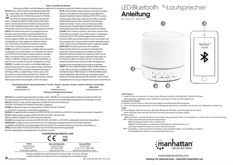 First page image of the manual for 165303