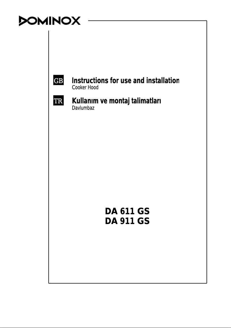Page 1 of the manual User Manual Dominox DA 611 GS