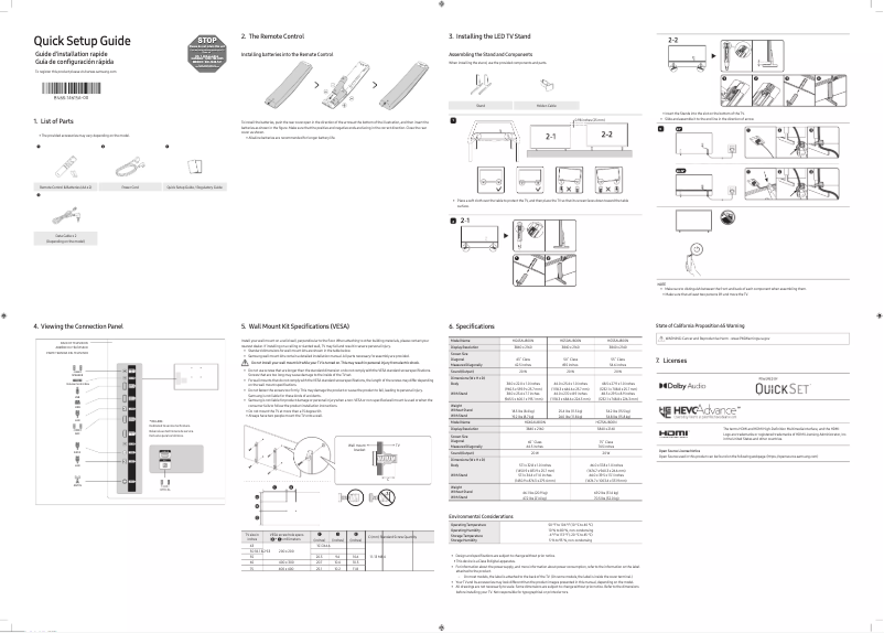 Page 1 of the manual User Manual Samsung HG65AU800