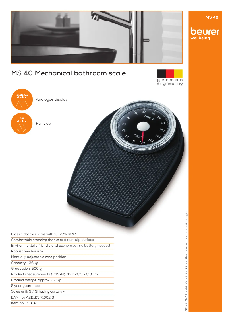 First page image of the manual for MS 40