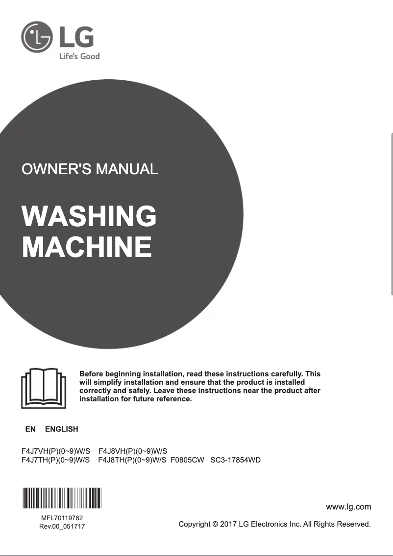First page image of the manual for SC3-17854WD