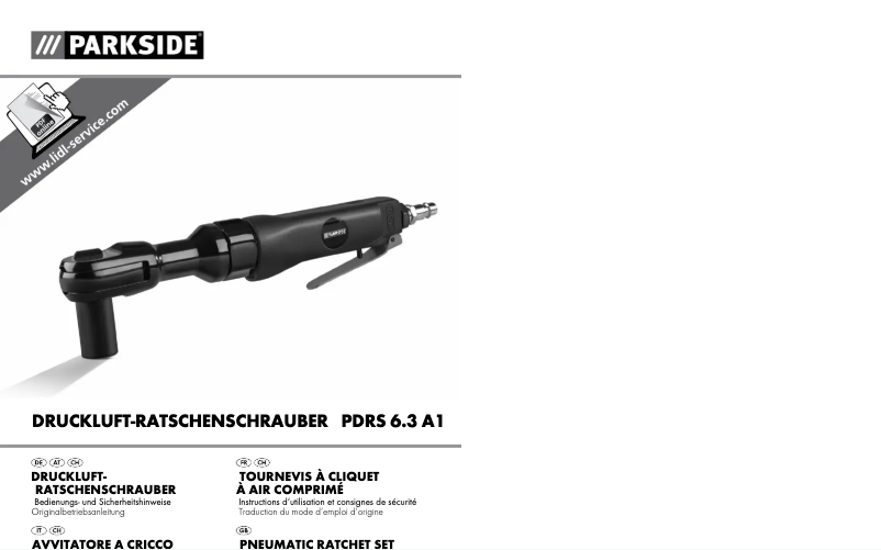 Page 1 of the manual User Manual Parkside PDRS 6.3 A1