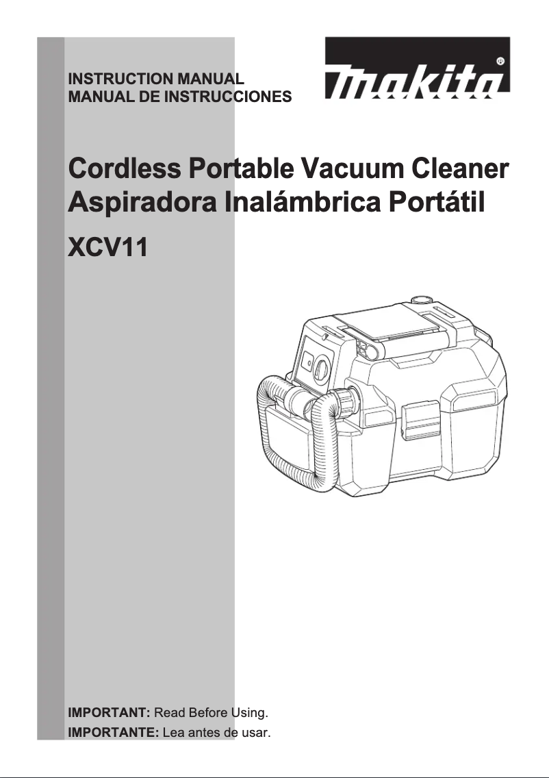 Page 1 of the manual User Manual Makita XCV11Z