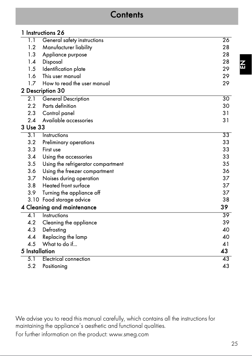 First page image of the manual for FAB28RB2