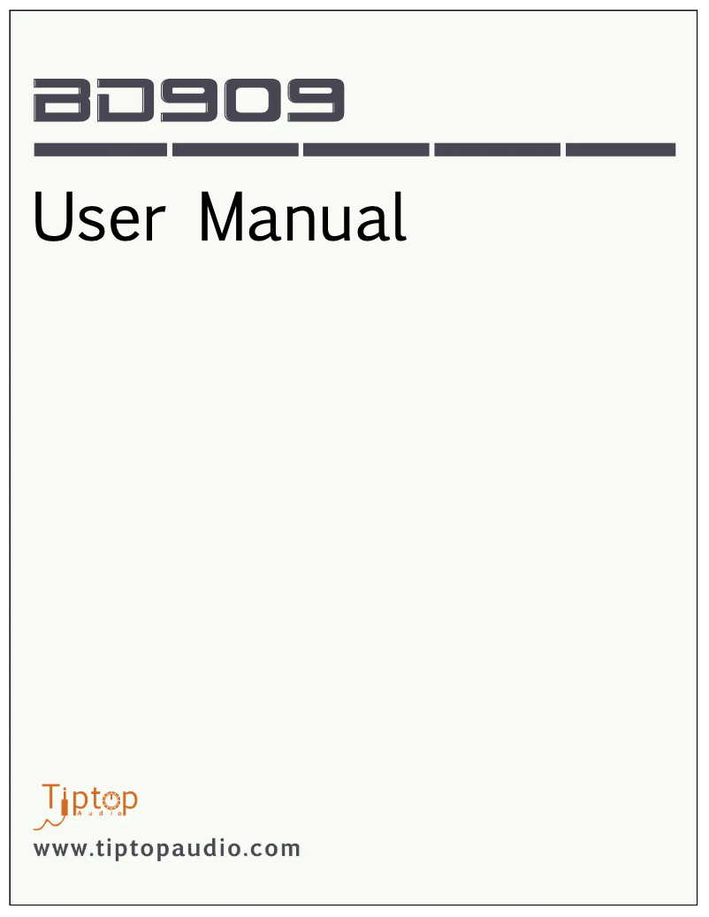 Page 1 of the manual User Manual Tiptop Audio BD909