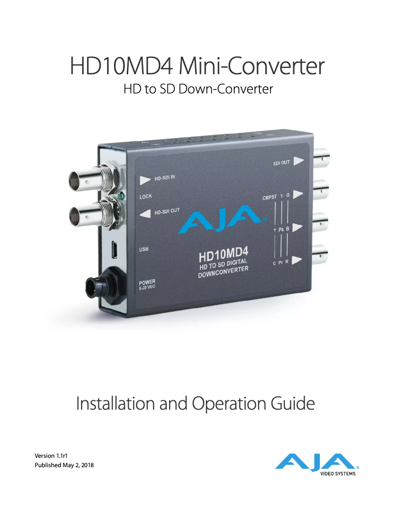 First page image of the manual for HD10MD4