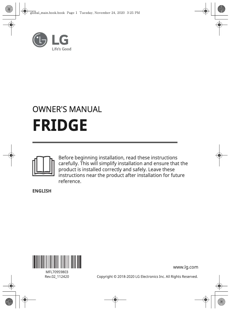 First page image of the manual for GL5241MCJZ1