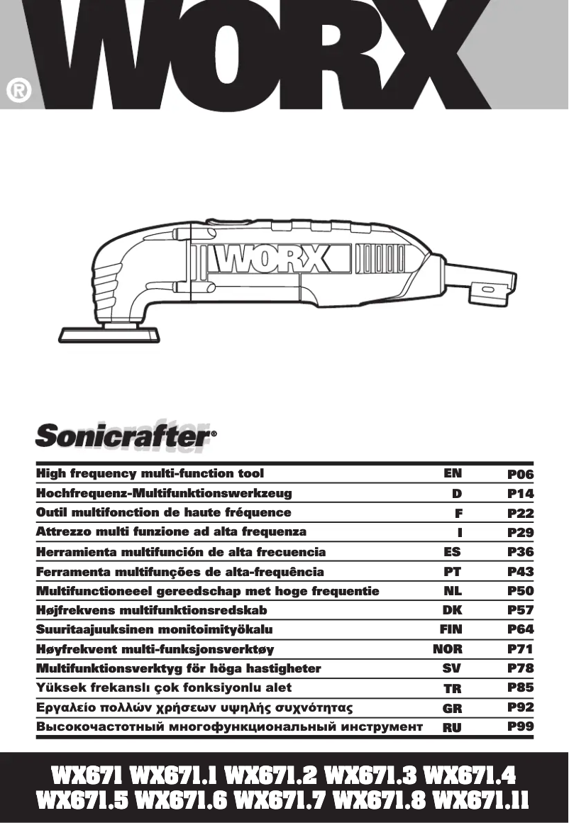 First page image of the manual for Sonicrafter WX671.11