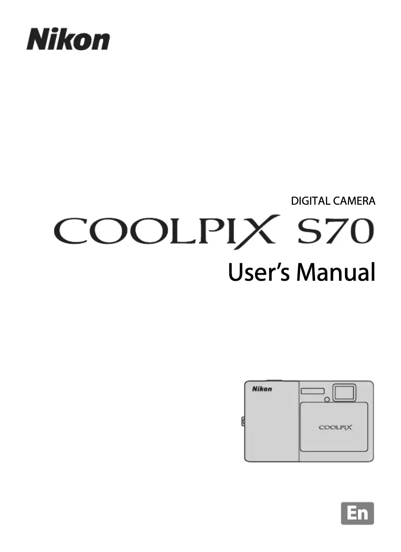 First page image of the manual for Coolpix S70