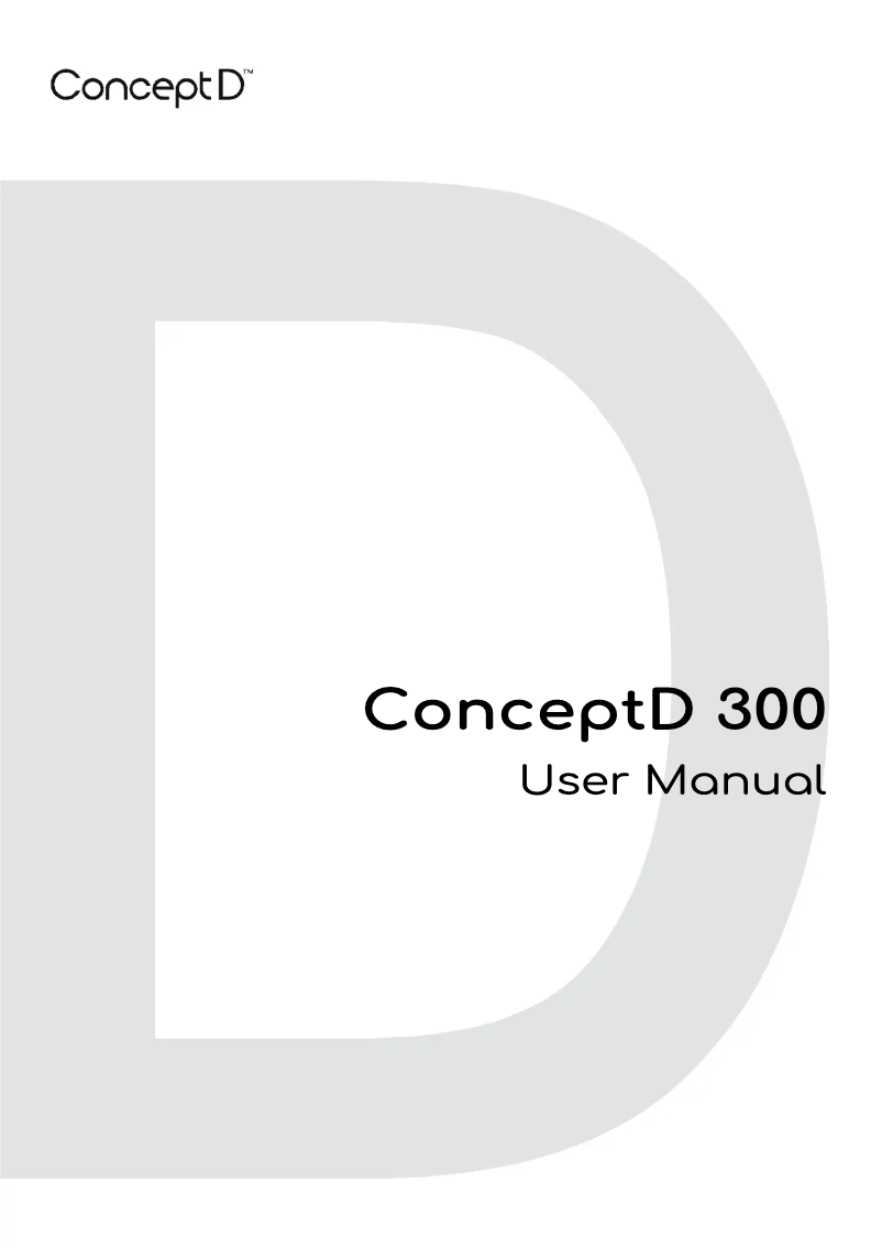 First page image of the manual for ConceptD CT300-52A