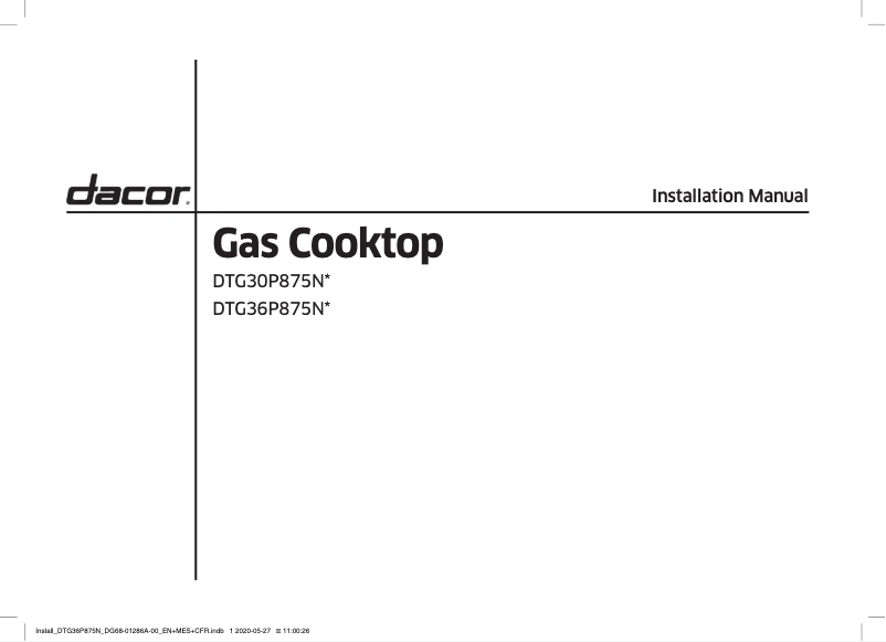 First page image of the manual for DTG36P875NS