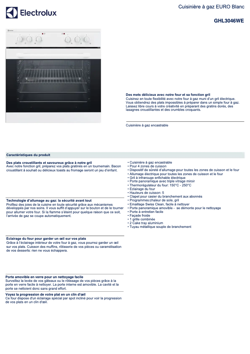 First page image of the manual for GHL3046WE
