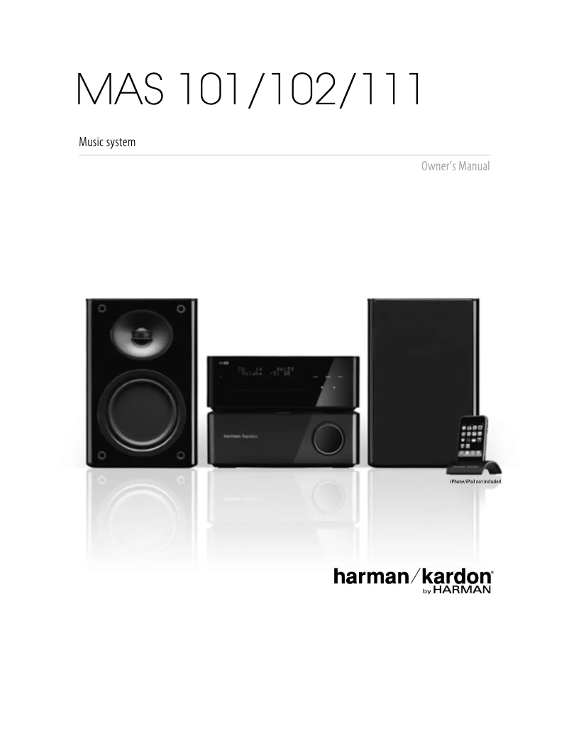 Page 1 of the manual User Manual Harman Kardon MAS 101