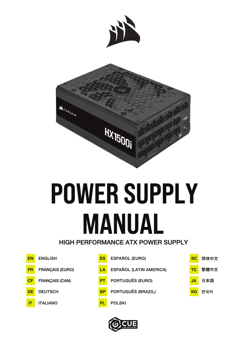 First page image of the manual for HX1500i