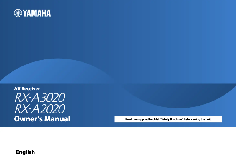 Page 1 of the manual User Manual Yamaha RX-A2020