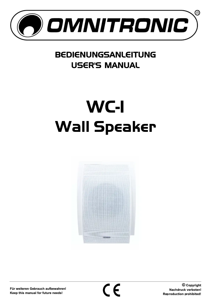 Page 1 of the manual User Manual Omnitronic WC-1