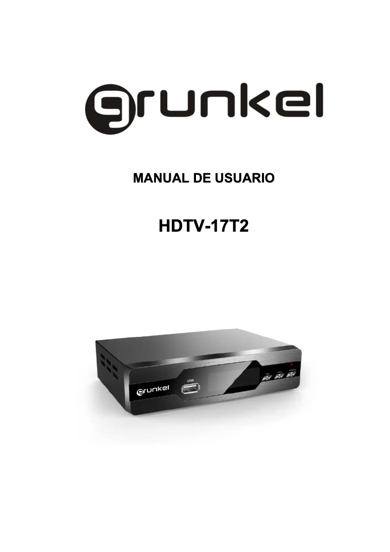 Page 1 of the manual User Manual Grunkel HDTV-17 T2