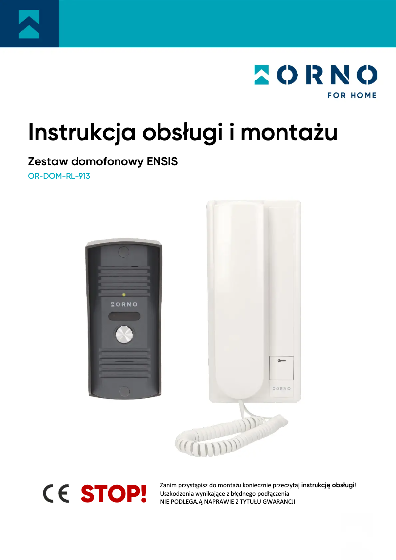 Page 1 de la notice Manuel utilisateur ORNO OR-DOM-RL-913
