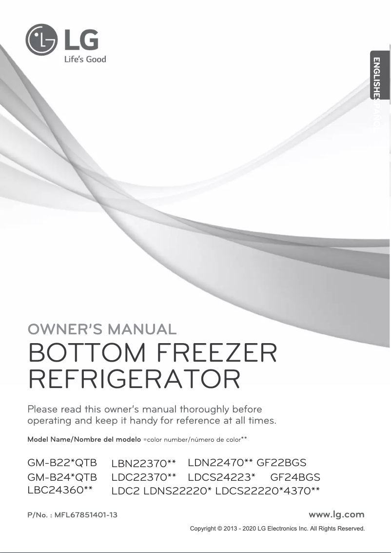 Page 1 of the manual User Manual LG GM-B228QTB